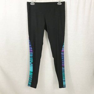 ATHLETA Black Blue Purple Print Leggings Size M